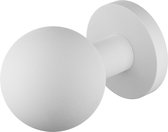 Deurknop - Wit - RVS - GPF bouwbeslag - GPF9954.62-00 Wit kogelknop S2 50mm met knopvastzetter met ronde