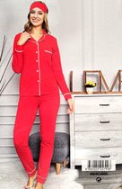 Sophia Mila Dames Luxe Pyjama | 2-delige Set | Lange Mouwen | Pyama Dames Volwassenen | Lange mouw | Blouse | Katoen | Pyjama Dames | Maat M