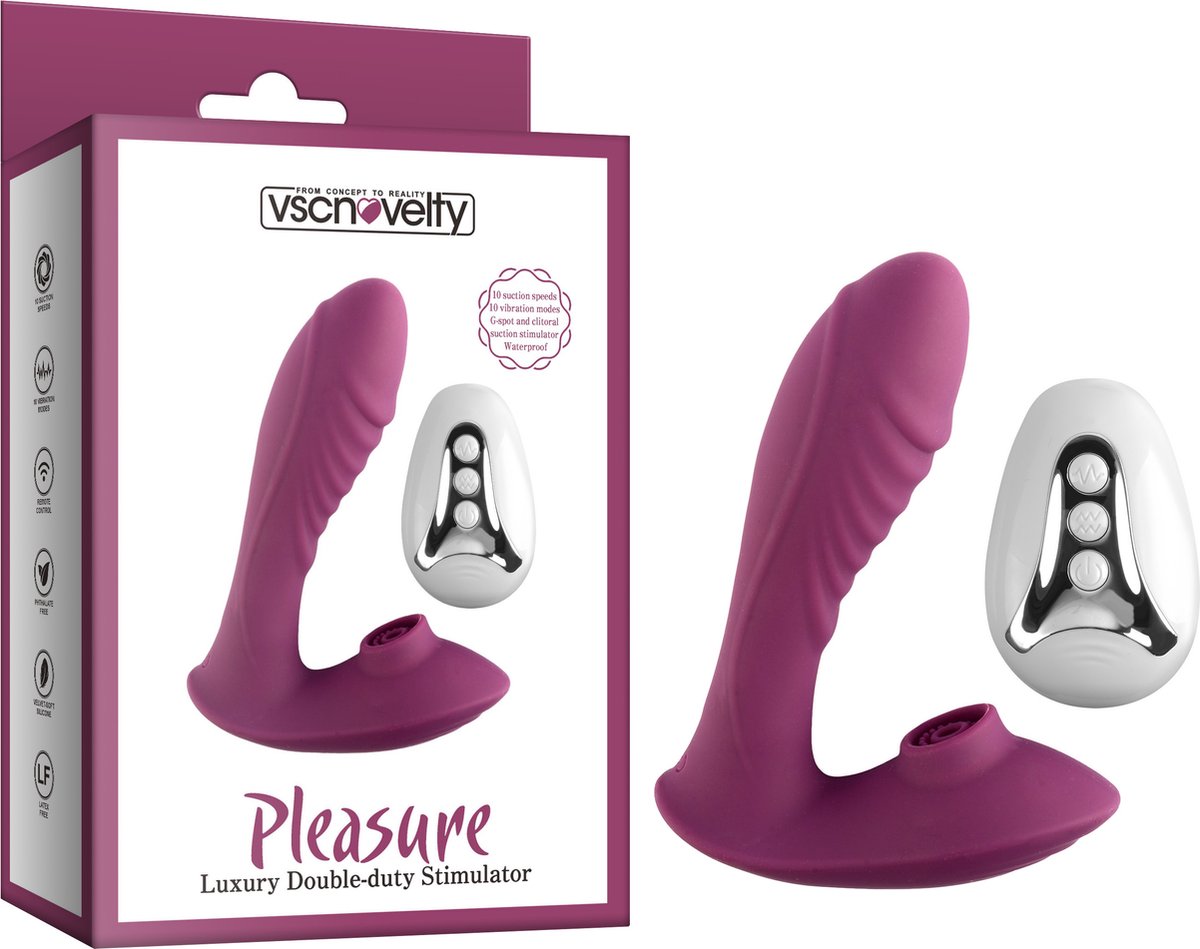 vscnovelty® - Pleasure Luxe Double-duty Stimulator vibrator - 10 zuig snelheden en 10 vibratie modes