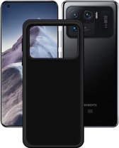 Flexibele achterkant Silicone hoesje Zwart Geschikt voor: Xiaomi Mi 11 Ultra