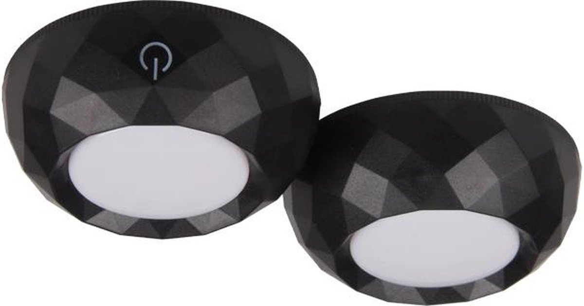 VikingLED kastverlichting zwart met touchknop