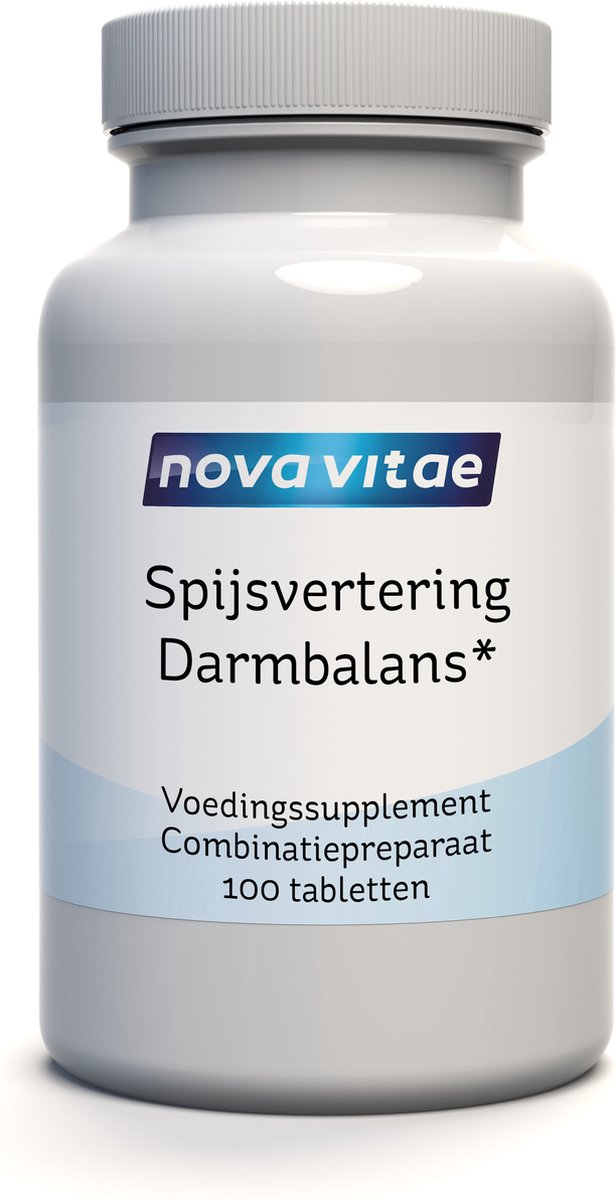 Goedkoopste Nova Vitae - Spijsvertering - Darmbalans - Betaine HCl - Betaine Hydrochloride - Gember en Pepsine 100 tabletten - Spijsverterings Supplement