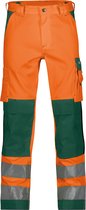 DASSY® Buffalo Pantalon haute visibilité avec poches genoux - maat 46 - ORANGE FLUO/VERT BOUTEILLE