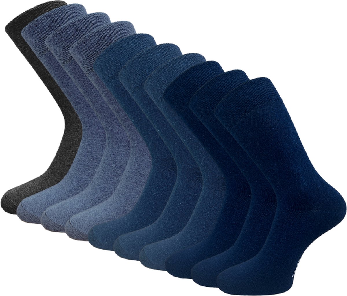 10 paar Basic Sokken - VANSENZO® - Blue-Pack - Maat 35-38