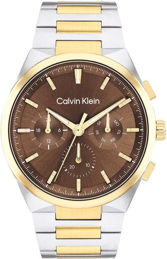 Calvin Klein CK25200442 DISTINGUISH Heren Horloge - Mineraalglas - Staal - Zilverkleurig - 44 mm breed - Quartz - Vouw/Vlindersluiting