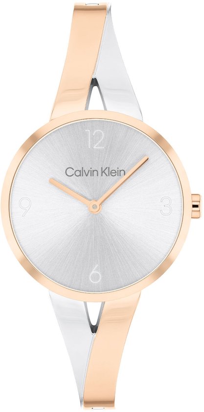 Calvin Klein CK25100028 JOYFUL Dames Horloge - Mineraalglas - Staal - Rosé goudkleurig - 30 mm breed - Quartz - Druksluiting - 3 ATM (spatwater)