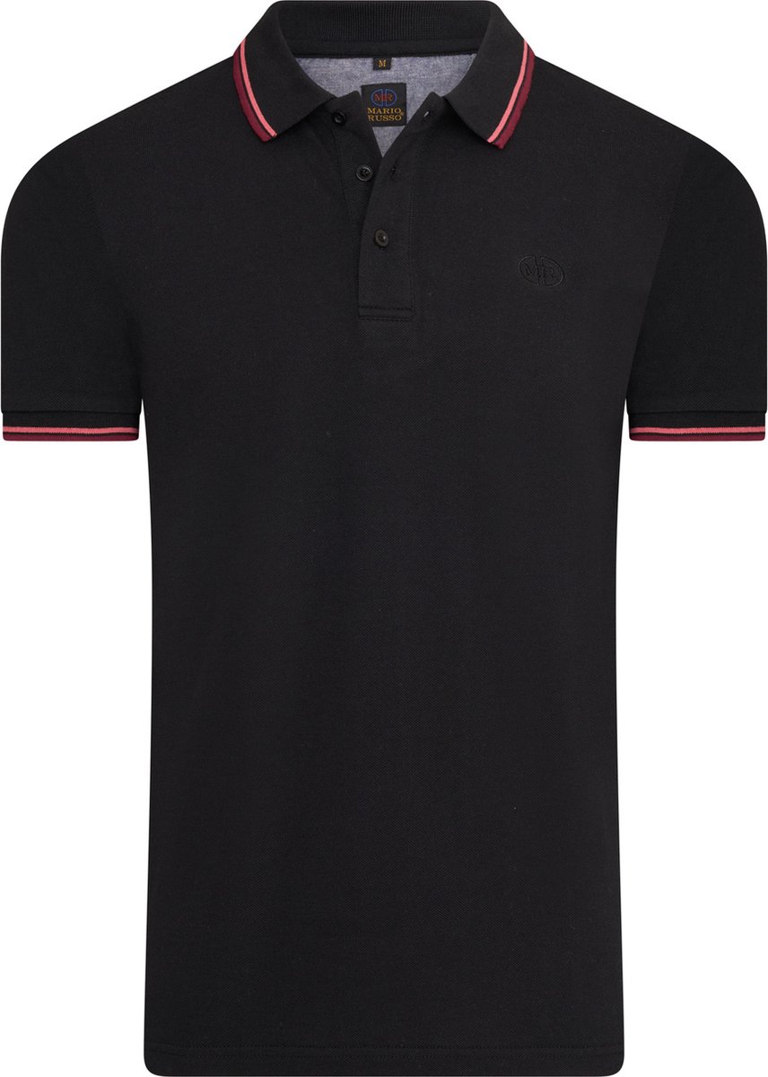 Mario Russo Polo shirt Edward - Polo Shirt Heren - Poloshirts heren - Katoen - Zwart