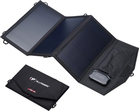 Foto: Stellar allpowers draagbaar zonnepaneel 21w opvouwbaar zonnepaneel powerbank zonneenergie draagbaar zonnepaneel zonnepaneel usb powerbank zonnepaneel solar powerbank geschikt voor mobiel camera en laptop waterdicht