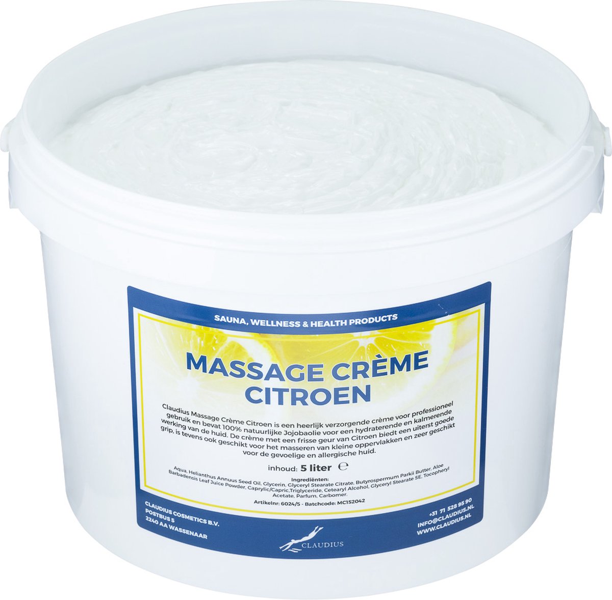 Goedkoopste Claudius Massagecrème Citroen 5 liter