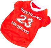Oranje voetbalshirt voor honden 40 cm