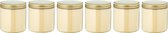 Scrubzout Vanille - 300 gram - Pot met gouden deksel - set van 6 stuks - Hydraterende Lichaamsscrub