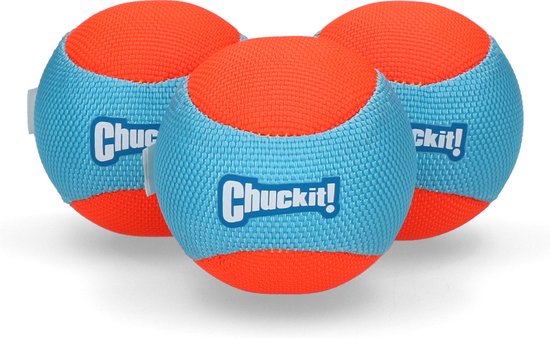 Chuckit! Amphibious Bal - Hondenspeelgoed - Hondenbal - Drijvend hondenspeeltje - Medium - Ø6 cm - 3 Stuks