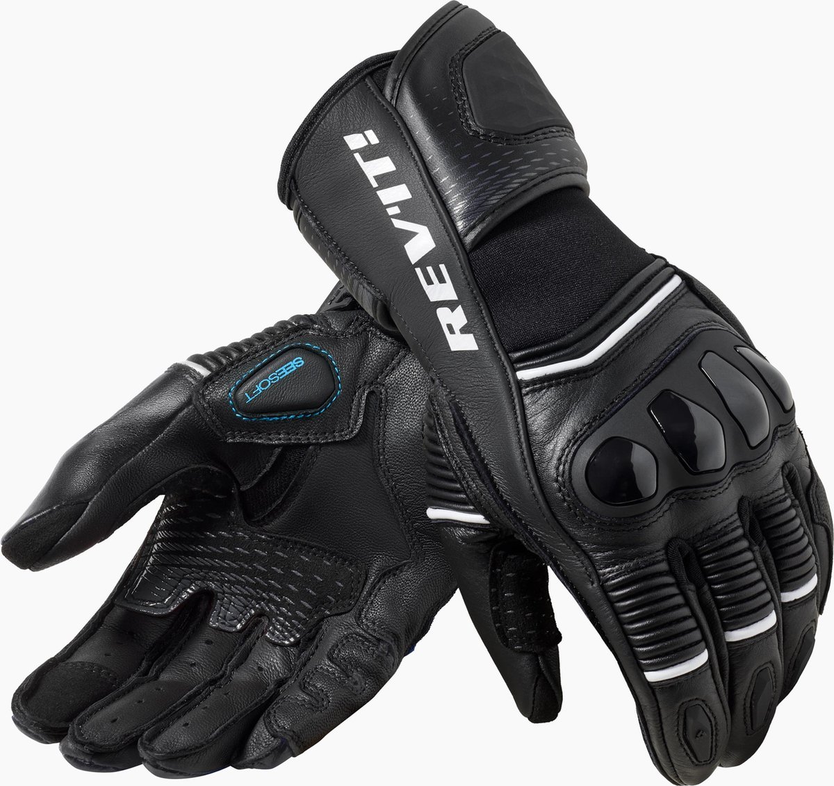 REV’IT! Xena 4 Dames Zwart Wit Handschoenen - Maat L - Handschoen