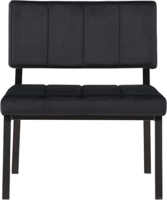 Monett fauteuil velours zwart.