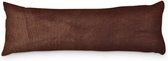 Beau Maison Velvet Body Pillow Kussensloop Coffee Brown 45 x 145 cm