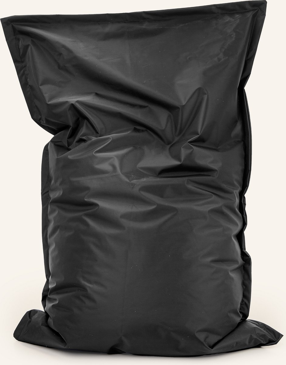 Drop & Sit - zitzak/zitkussen - robuust nylon - zwart - 100 X 150 cm - voor binnen en buiten - verkrijgbaar in verschillende kleuren