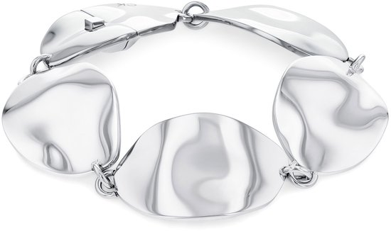 Calvin Klein CJ35000619 Dames Armband - Schakelarmband - Sieraad - Staal - Zilverkleurig - Fantasie - 21 mm breed - 18.5 cm lang