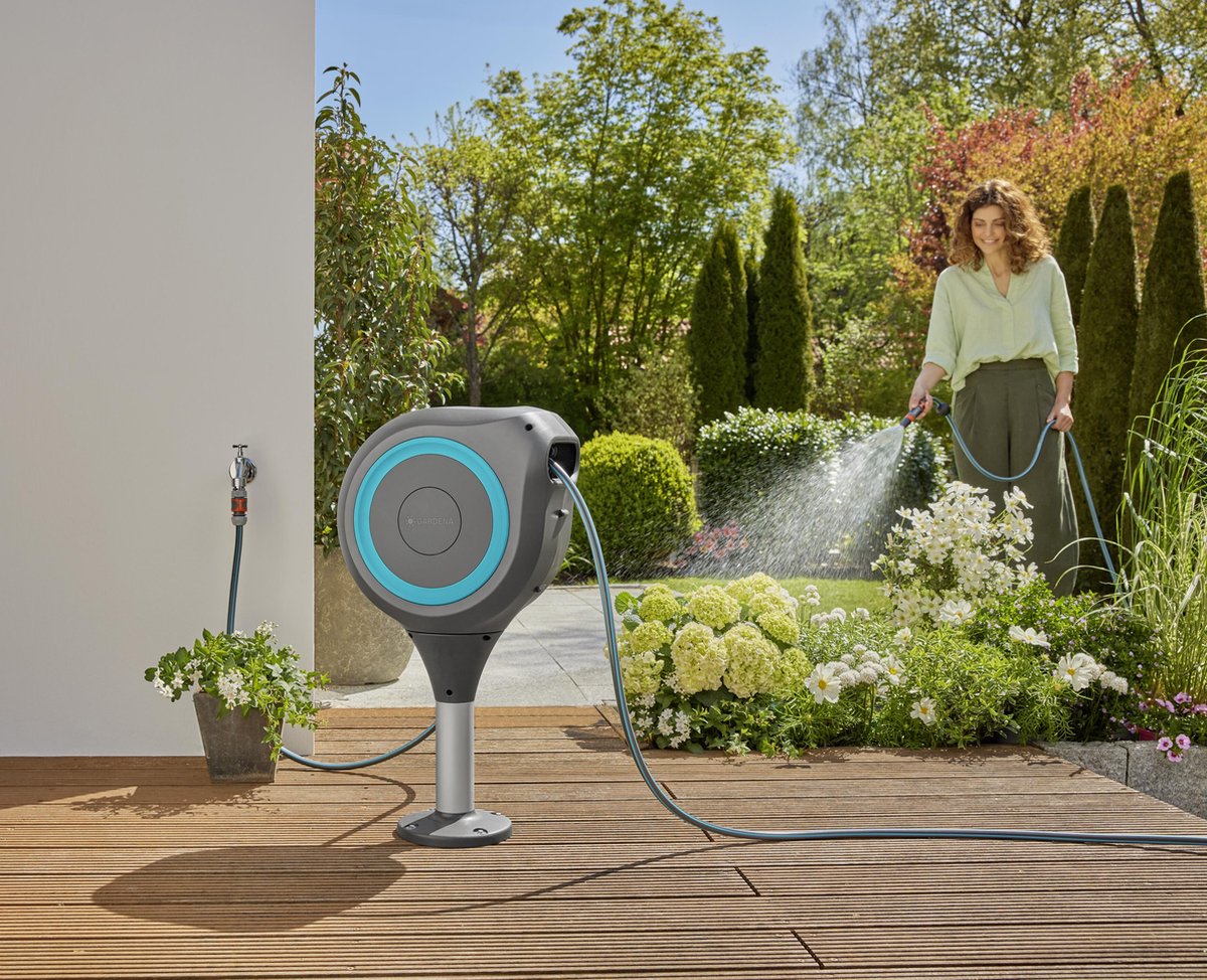 Gardena Boîte à tuyau Patio RollUp S - 15 m - enroulement automatique