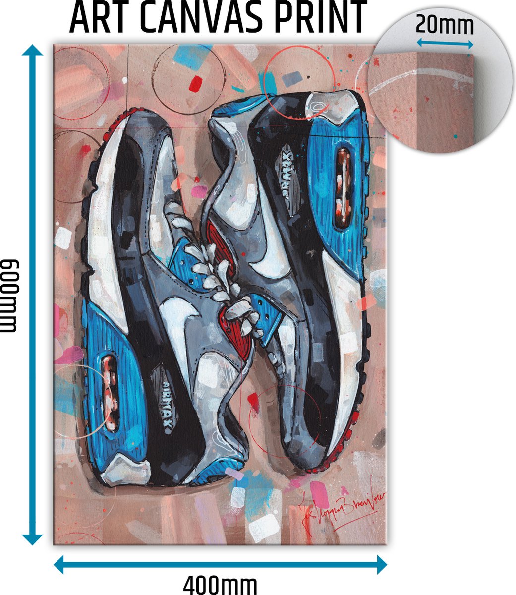 Sneaker canvas sideways blue 40x60 cm