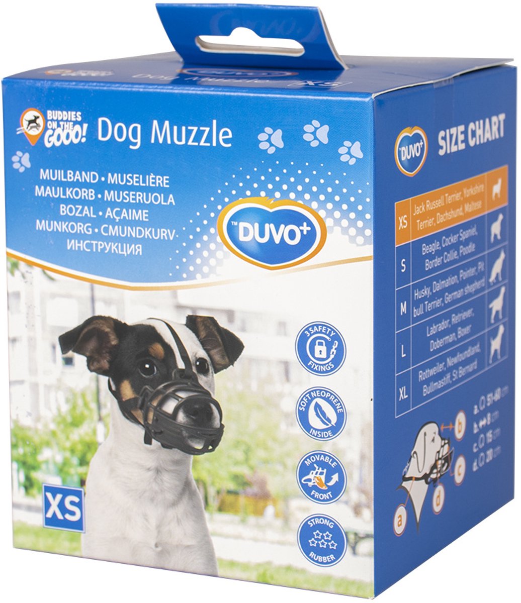 Bol.com Duvo+ Muilkorf rubber zwart/rood Extra Small aanbieding