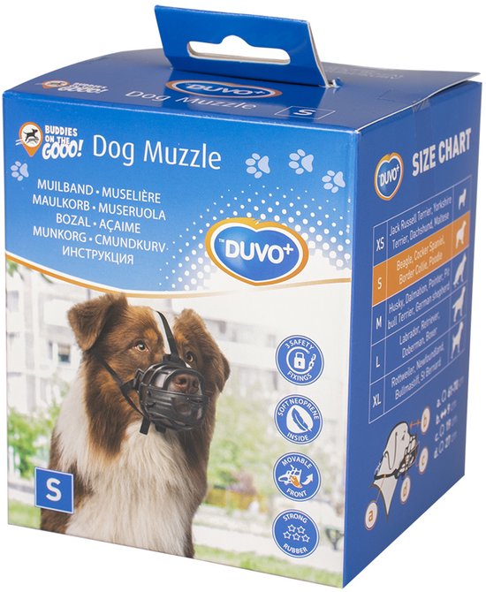 Duvo+ Muilkorf rubber Zwart/rood Small