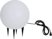 Trango IP65 tuinbal 200WB in wit mat 20cm diameter incl. 1x E27 LED lamp *SNOW* Bollamp incl. ca. 5 meter IP44 kabel, tuinlamp, lichtbol, tuinbal licht, bollamp, Globe lamp