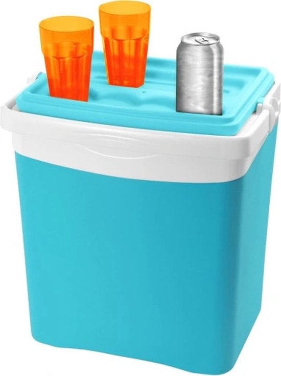 Koelbox met koelelementen - 25 liter - kunststof - blauw - 39 x 29 x 42 cm van KOEL — afbeelding 2