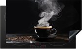 KitchenYeah® Inductie beschermer 90x52 cm - Zwart - Koffie - Kookplaataccessoires - Afdekplaat voor kookplaat - Inductiebeschermer - Inductiemat - Inductieplaat mat