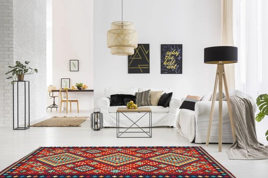 Vinyl | Vloerkleed vinyl | Hippie | 95x145 cm | Ontdek het Vloerkleed vinyl | Hippie Persia: een stijlvol, duurzaam en hygiënisch vloerkleed met een prachtig Perzisch design. Perfect voor elk interieur en milieuvriendelijk!