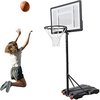 Basketbalpaal voor Buiten - Basketbalring met Standaard - Basketbalpaal voor Kinderen - Basketbalpaal Verstelbaar - 73*53*246 cm - Zwart Paneel