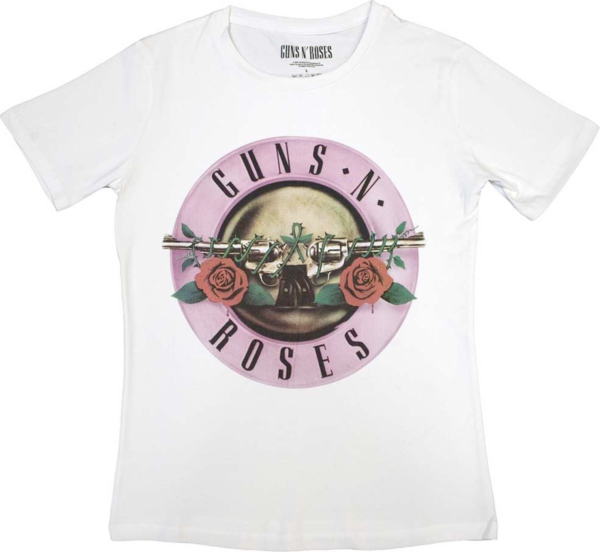 Guns N' Roses - Classic Logo Dames T-shirt - M - Wit