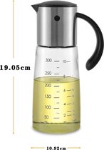 Olijfolie Dispenser glazen fles - Auto Flip Specerijcontainer met automatische dop en stop - Lekvrije azijn glas Cruet 300ml Set