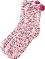 Malinsi Fluffy Candy Sokken Dames - Roze Bruin - One Size maat 36-41 - Huissokken - Dikke Wintersokken - Cadeau voor haar - Housewarming - Verjaardag - Vrouw