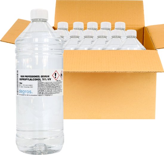 Isopropyl Alcohol 70 procent 1 liter - Doos van 12 flessen Doos van 12 flessen Degros