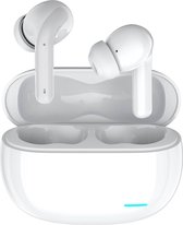 Nubex® Draadloze Oordopjes met Oplaadcase - Bluetooth 5.3 - Oordopjes Draadloos - Sport Earbuds - ENC - Oortjes draadloos - Wit