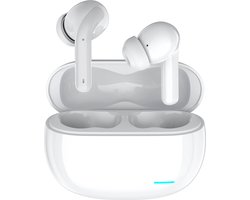 Nubex® Draadloze Oordopjes met Oplaadcase - Bluetooth 5.3 - Oordopjes Draadloos - Sport Earbuds - ENC - Oortjes draadloos - Wit
