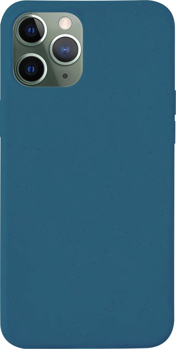 Telefoonglaasje Hoesje Geschikt voor iPhone 11 Pro Max - Biologisch afbreekbaar kunststof - Blauw - Biologisch afbreekbaar - Beschermhoes - Case - Cover