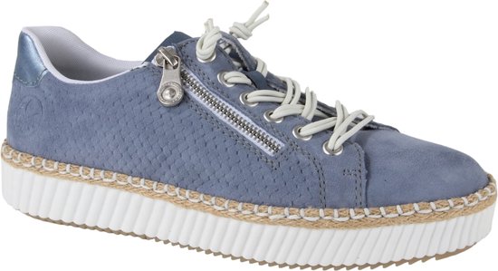 Rieker M2940-10 dames veterschoenen sportief blauw