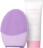 FOREO Deep Clean LUNA 3 Bundle - Brosse nettoyante pour le visage pour peaux sensibles + LUNA Micro-Foam Facial Cleanser 2.0, 100 ml - Masseur facial nettoyant et anti-âge - Nettoyant pour le visage