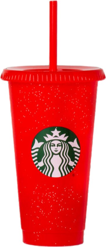 Foto: Starbucks beker red glitter cup holiday cup met rietje en deksel glitter cup color tumbler herbruikbaar ijskoffie beker milkshake beker limited edition