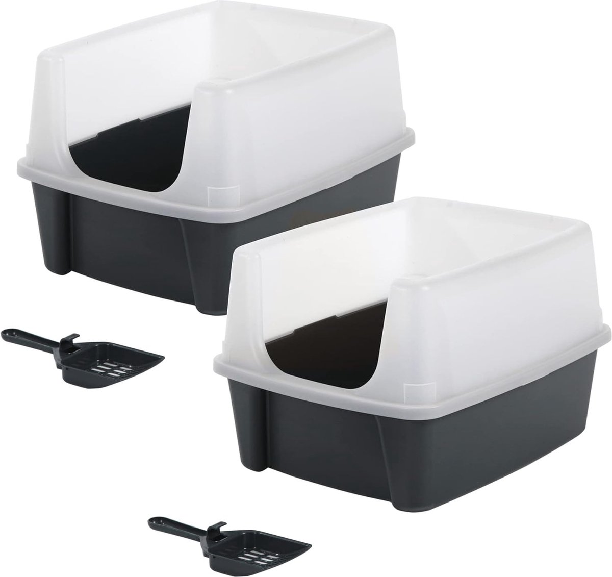 Dienblad, kunststof toilet met handvat en schep