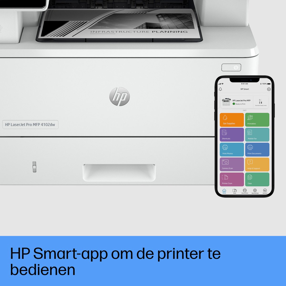 HP LaserJet Pro 4102dw: compact all-in-one voor kleine teams thumbnail 2