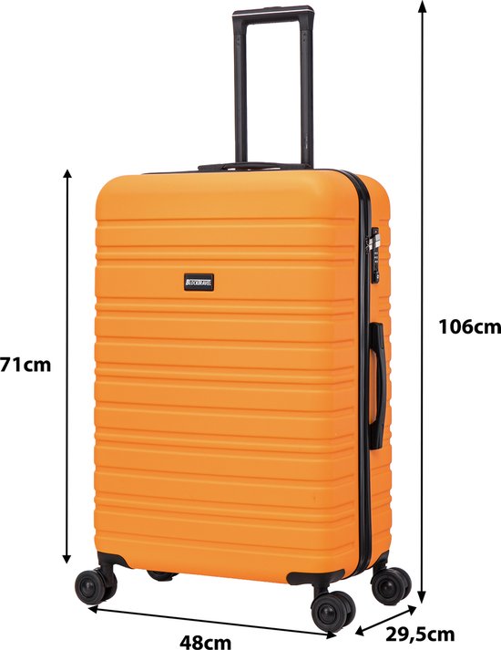 Valise de voyage BlockTravel L à double roulettes 95 litres - serrure TSA intégrée - légère - orange