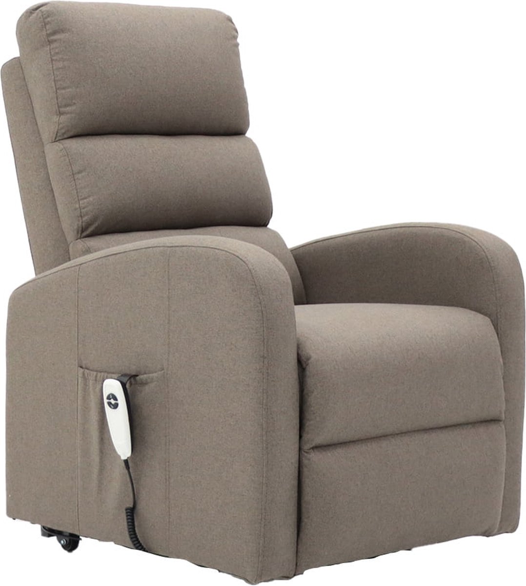 Relaxfauteuil Lenny Taupe - Kunstleer - Zithoogte 49 cm - Zitdiepte 52 cm
