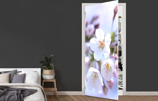 Sticker de porte Fleurs - Sakura - Branche - Branches fleuries - 95x215 cm - Poster de porte