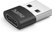 Hama USB-C adapter - USB-C aansluiting - USB-A stekker - USB-C hub - 480 Mbps - Geschikt voor o.a. Smartphones, camera's, tablets - Compacte adapter - Zwart - 3 stuks