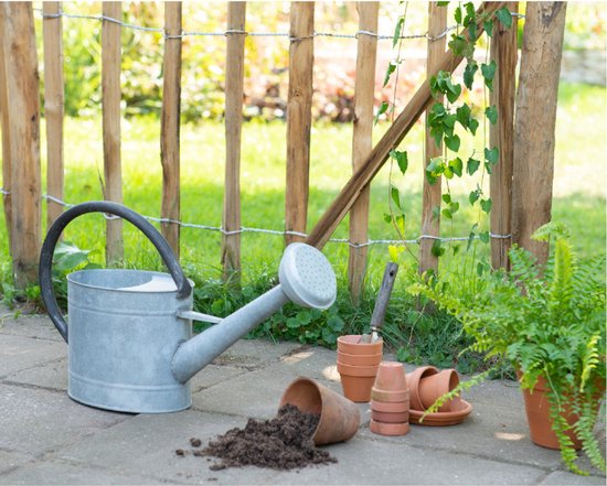Grijze tuinbewatering/decoratie gieters van zink 5 liter - Zinken gieters - Decoris