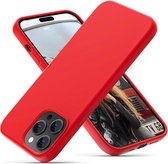 Solid hoesje Soft Touch Liquid Silicone Flexible TPU Cover - Geschikt voor: iPhone 14 Pro - Rood