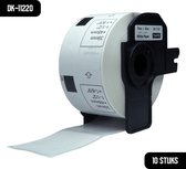 DULA Brother Compatible DK-11220 - Voorgestanst label - 10 rollen - 39 x 48 mm - 620 labels per rol - Zwart op wit - Papier