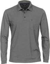 Casa Moda - Long Sleeve Polo Grijs - Regular-fit - Heren Poloshirt Maat L